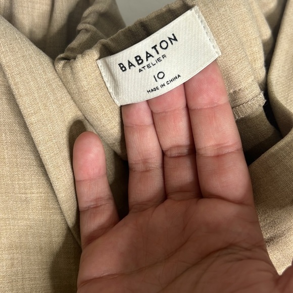 Babaton Aritzia Conan Crop Pant Beige Size 10 - Picture 3 of 6